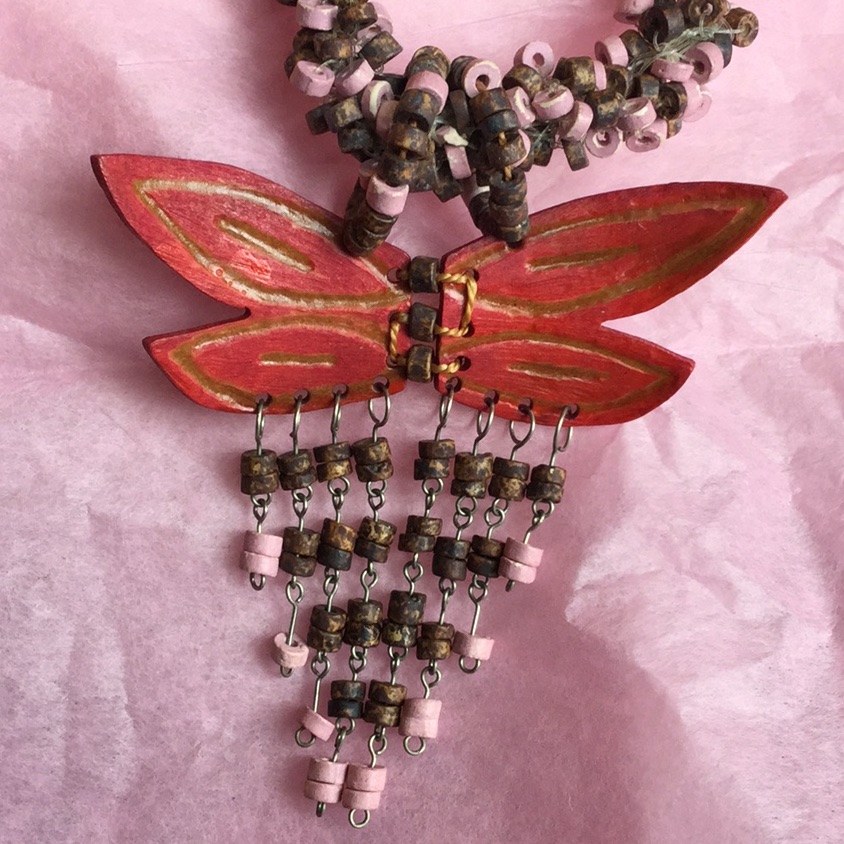 Colombian Artisan Boho Beaded Butterfly Necklace